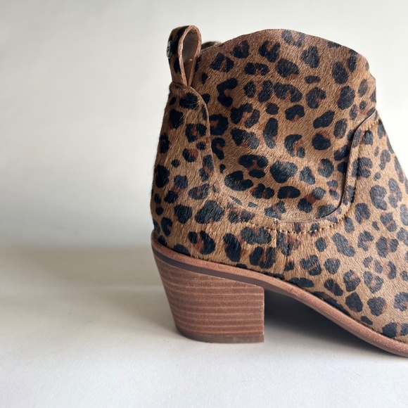 UGG Tan Black Animal Print Fur Suede Almond Toe Ankle Boots size 7.5 - Picture 14 of 15